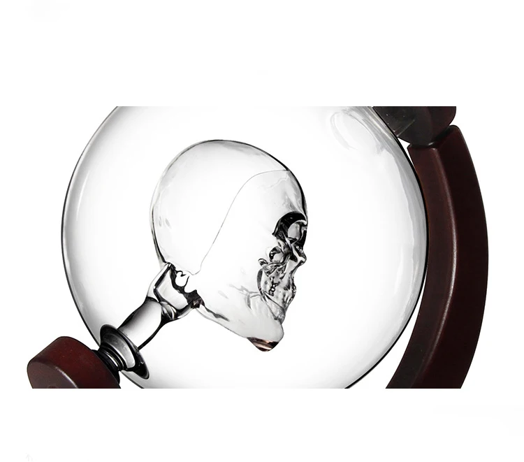 850 ml Glass Whiskey Decanter Set With 2 and wood base Wine Whiskey Glass Decanter