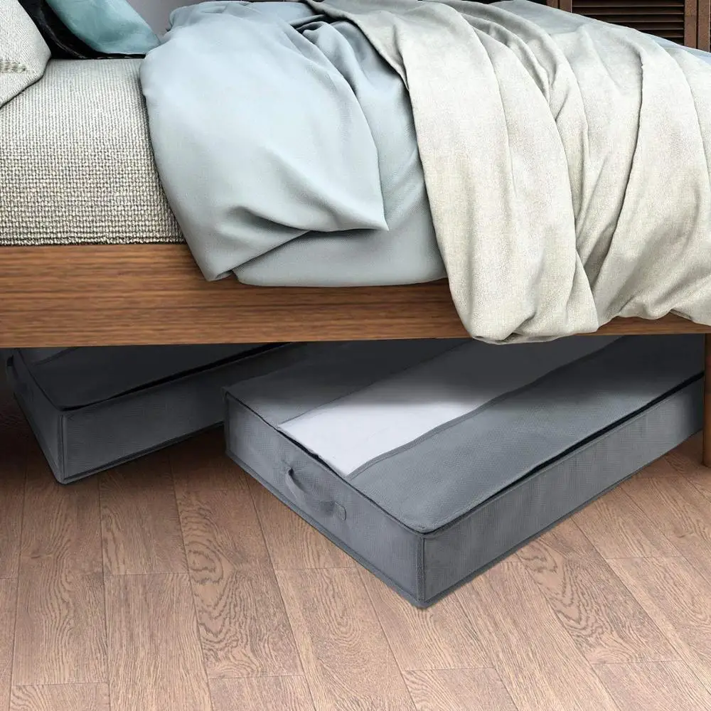 
Bedroom Blankets Clothes Comforters Breathable Zippered Foldable Underbed Storage organizer 