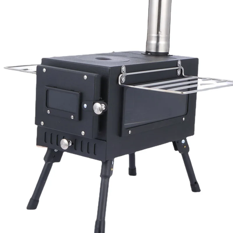 Wholesale Portable Grills For Sale Foldable Camping Cooking Outdoor Small Mini Heating Wood Burning Bell Tent Stove