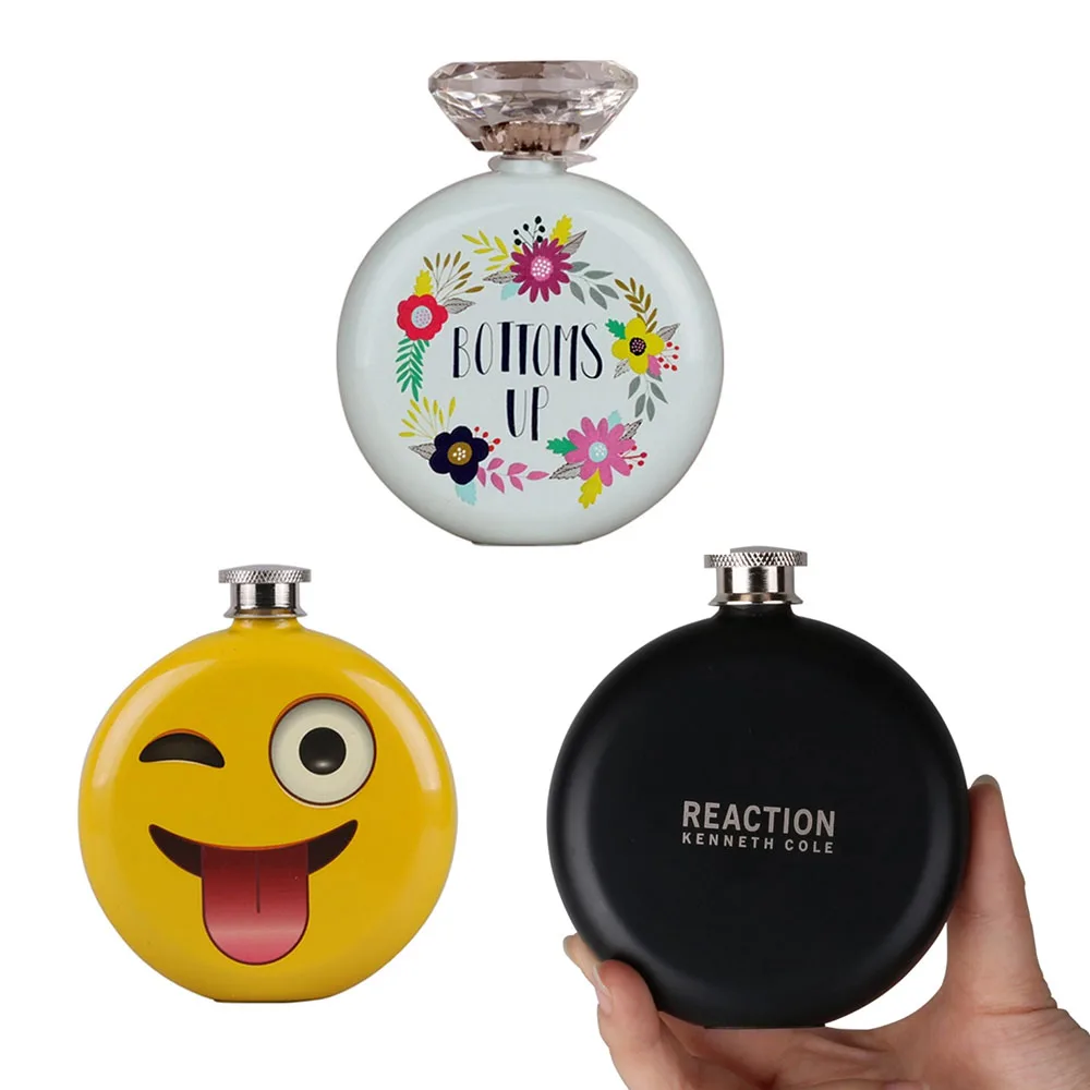 5oz Stainless Steel 18/8 Whisky round hip flask