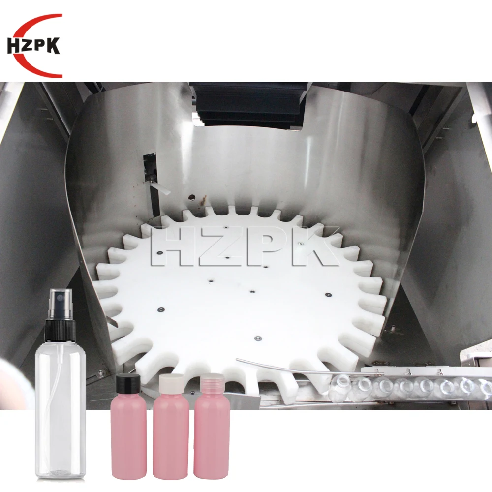 HZPK automatic high speed rotary plastic pet round bottle unscrambler machine bottling turntable bottle feeder