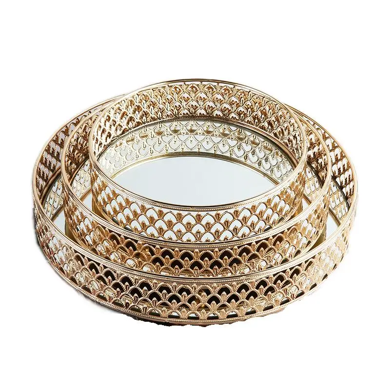 Metal electroplating fruit plate cake dessert plate home desktop storage plate hotel wedding housewarming ornaments