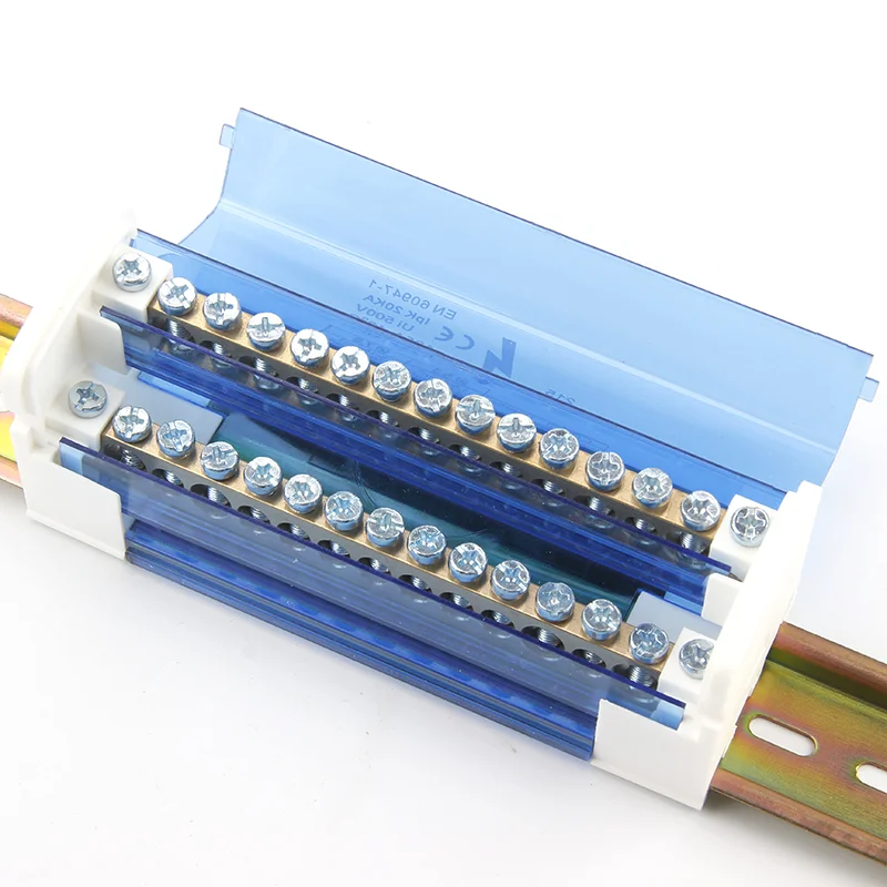 CHENF Din Rail Terminal Block Power Distribution Box Brass Busbar Connector Universal Connection Junction Box UKK