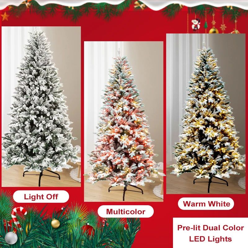 Pre-lit Artificial Full Down Sweeping Green Douglas Fir White Lights Including Stand Christmas Tree