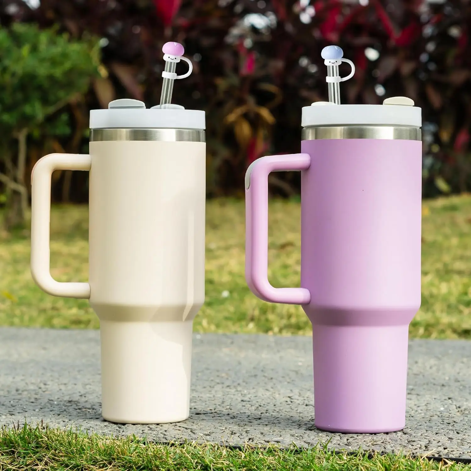 Reusable Drinking Protector custom factory Silicone Straw Cover 10 mm cute  Mushroom Straw Toppers Tips Protector