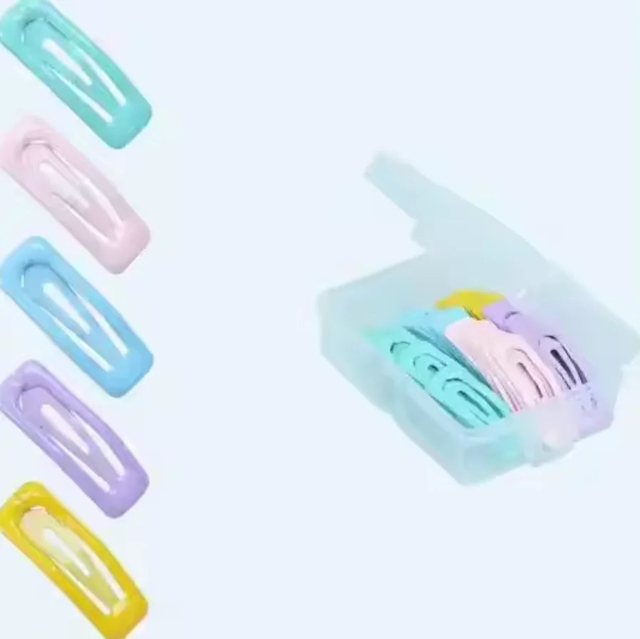 2024 New Manufacturer Direct Sales Wholesale Cream Crocodile Hair Clip No Bent Hair Clip Metal BB Hair Clip