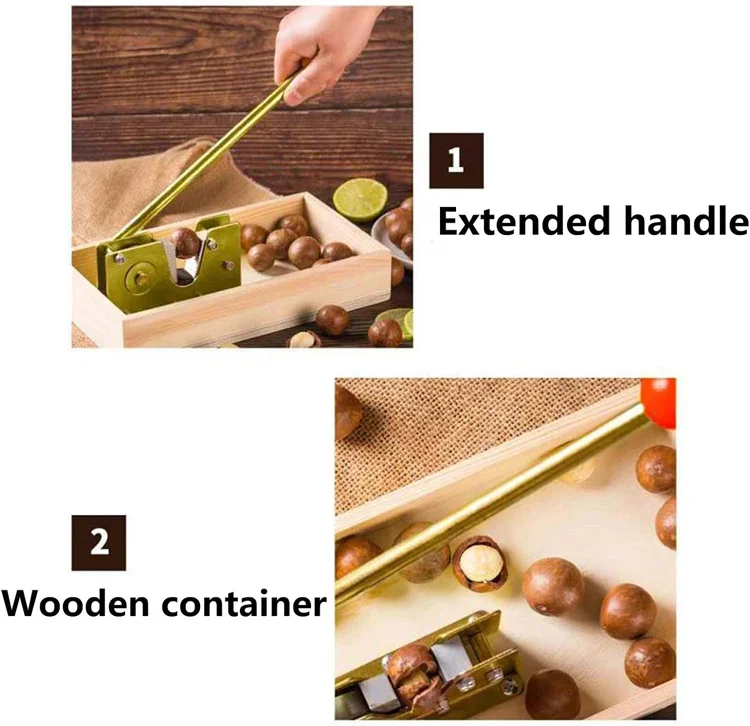 Wooden Hand Opareted Cashew Walnuts Macadamia Pecan Nuts Cracker Opener Machine Nutcracker