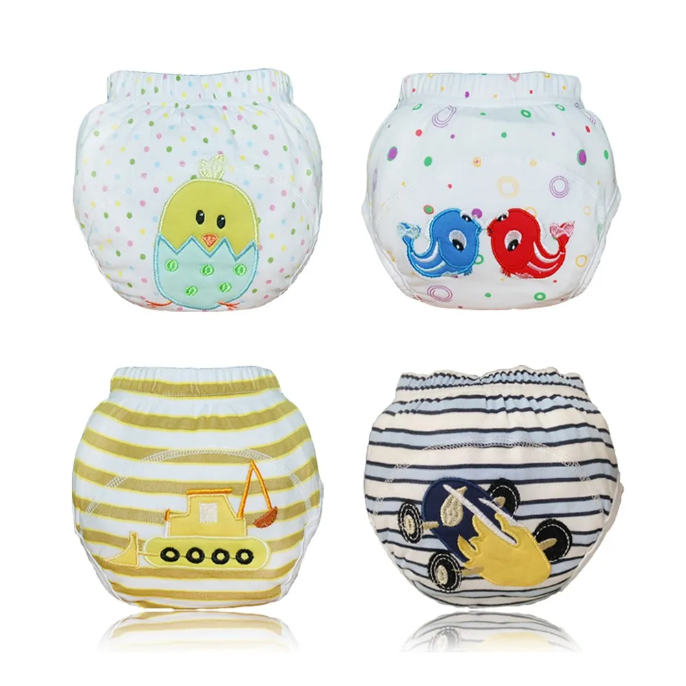Cotton  Washable Baby  Training Diaper  Embroidered  Baby Potty Training Pants Underwear