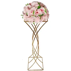 Whole elegant wedding high acrylic flower stand lead flower stand table gold balcony flower decor