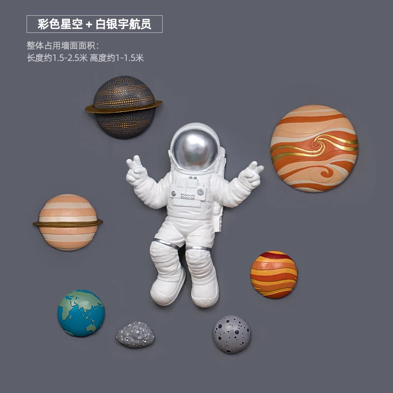 Outer Space Theme Kids Sleeping Room Decor Planets Wall Art Sculptures Modern Decorative Wall Hanging Art And Craft