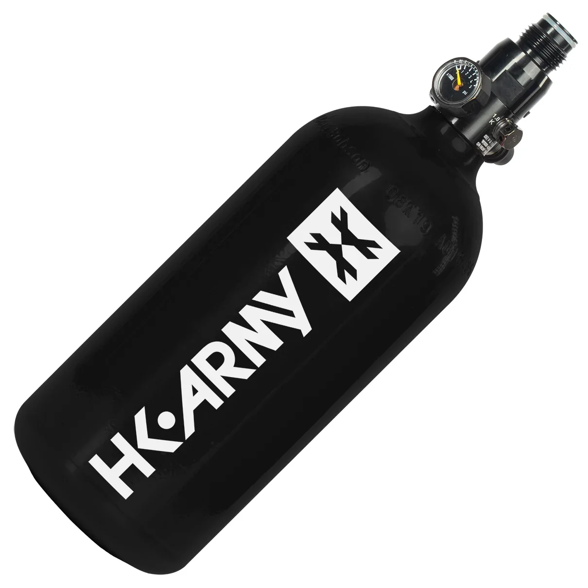 HK Army Aluminum Compressed Air HPA Paintball Tank Air Standard Regulator 48CI / 3000PSI ALUMINUM COMPRESSED AIR TANK - BLACK