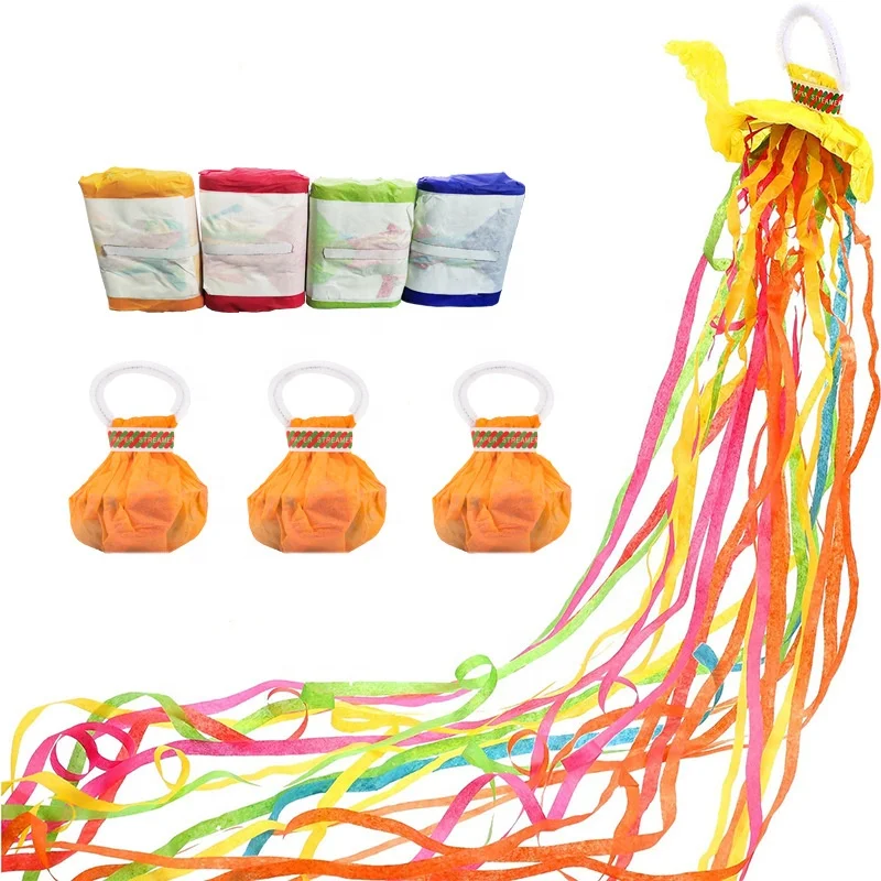 Hand Throw Streamers Poppers Throw Streamers Colorful Hand Throw Confetti Poppers Paper Crackers for Birthday Wedding Party