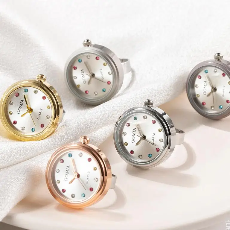 Influential ring watch New color diamond INS fashion small mini finger watch students can live waterproof watch rings for women