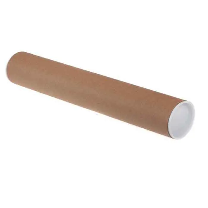 Recyclable 2 inch diameter round poster packaging single mailing shipping tubes paper cardboard mail tubes with caps