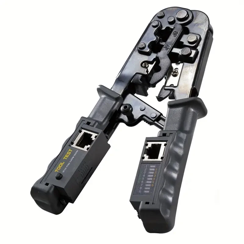 Многофункциональный трехцелевой тестер 4P 6P 8P с кристаллической головкой, сетевой кабель, трещотка, контроль безопасности, обжимные плоскогубцы