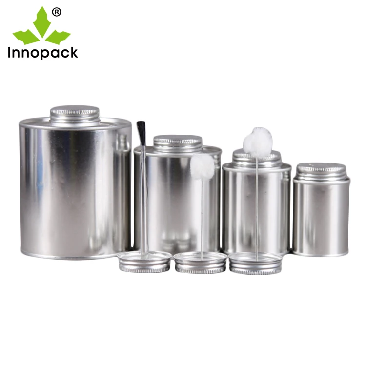 60ml 118ml 237ml 473ml 947ml Glue Tin Can Metal Round Tinplate Adhesive Can With Dauber