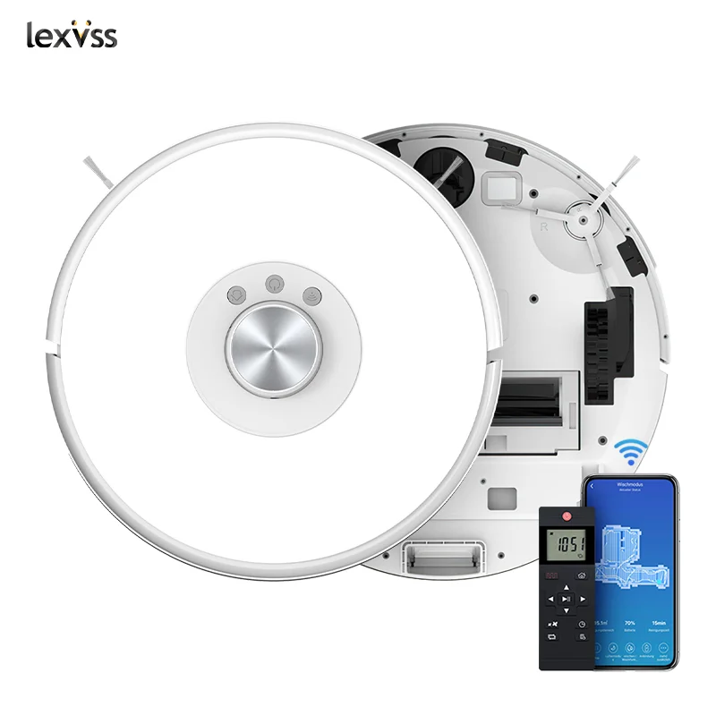 High Power Wet Dry Vacuum Cleaner Auto Recharging 4000Pa Strong Suction Smart Robot Mop Vacuum Cleaner