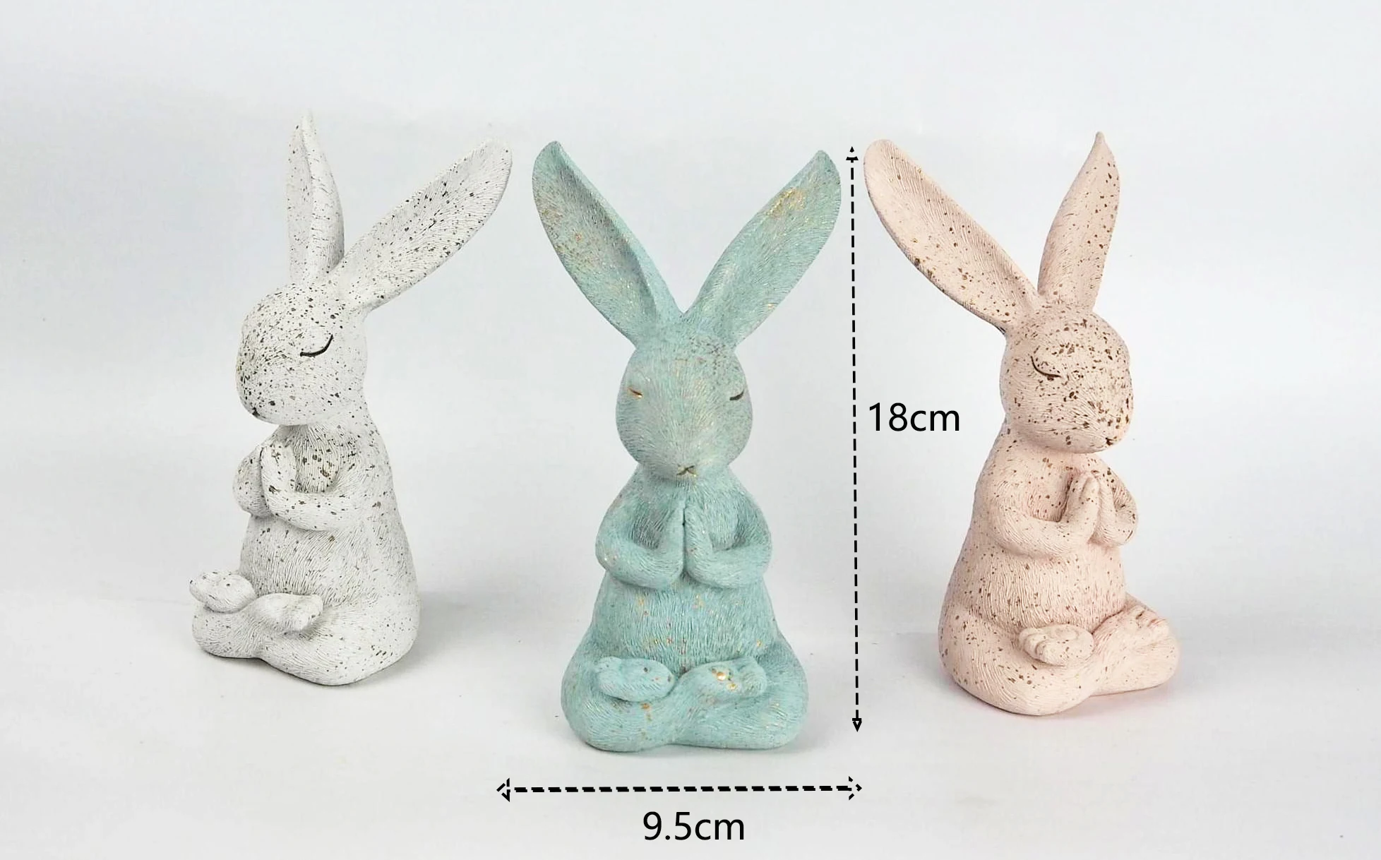 Cute Rabbit Easter Decoration Yoga Pose Statue Miniature Hare Animal Figurine Resin Craft Mini Bunny Garden Animal Statue