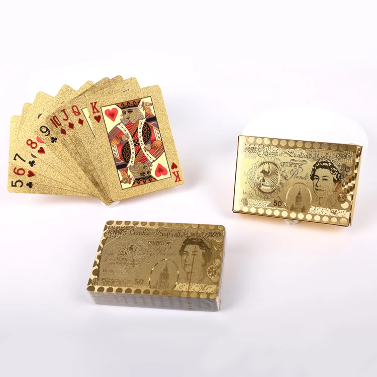 Magic 24K Gold Playing Cards Custom Poker Deck Plastic Poker Card