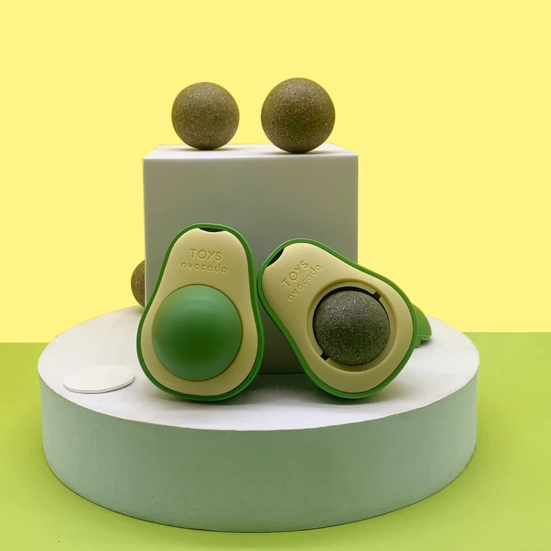 Cat Licking Toy Natural Catnip Wall Stickup Avocado Style Insect Gall Fruit Cat Snacks Clean Intestinal Cleansing Tone Cat Toy