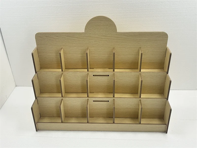 High quality table top display rack cosmetics mall shop   lipstick wooden display stand