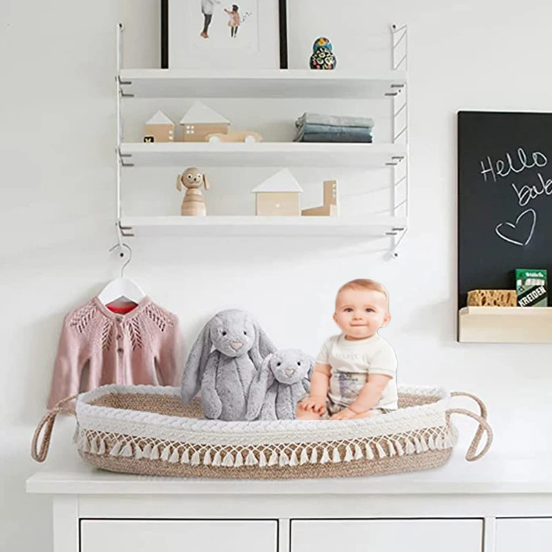 Extra Travel Diaper pad cpc baby changing basket Cotton Rope Moses Basket for babies moq