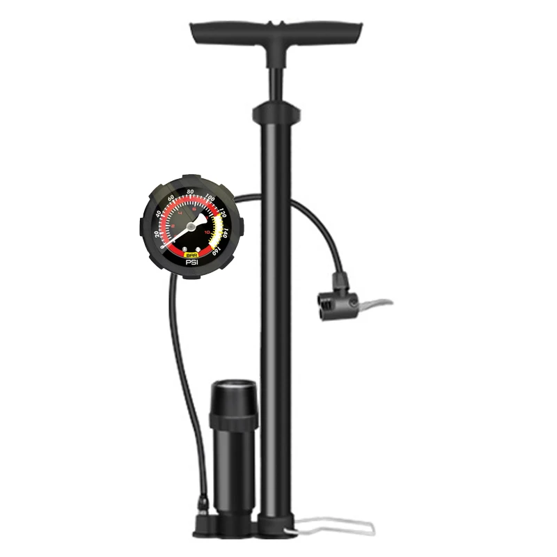 160 Psi High Pressure Bicycle Air Pump Bike Tire Inflator Floor Pump Aluminum Tube electric bike pressure pump