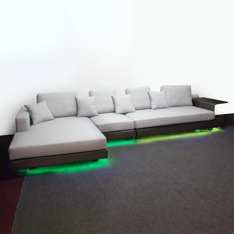Chingxin OEM/ODM Led Light Sofa Pu Microfiber Fabric Sleeper Corner Bed Leather Sofas and Couches Living Room