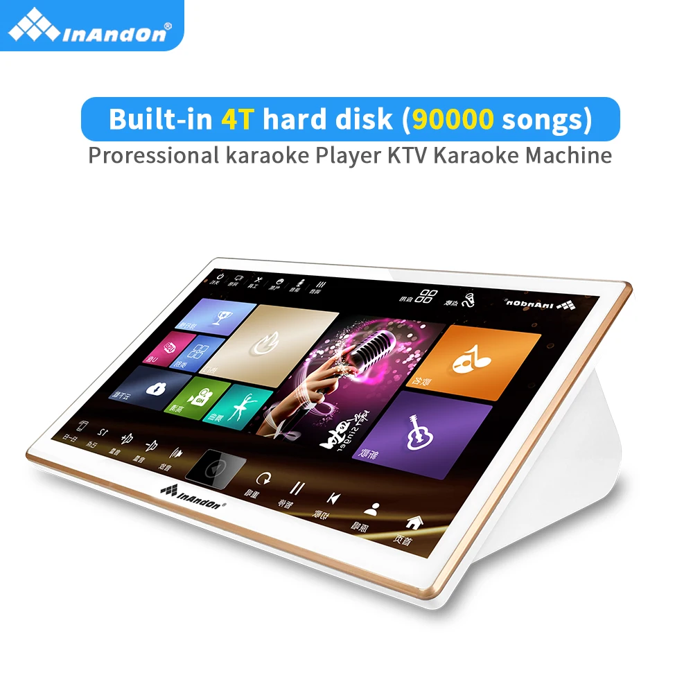 Portable Singing Machine Karaoke Set 18.5' Three In One InAndOn Karaoke System 4TB Wifi Home KTV JukeBox Chinese Karaoke Player