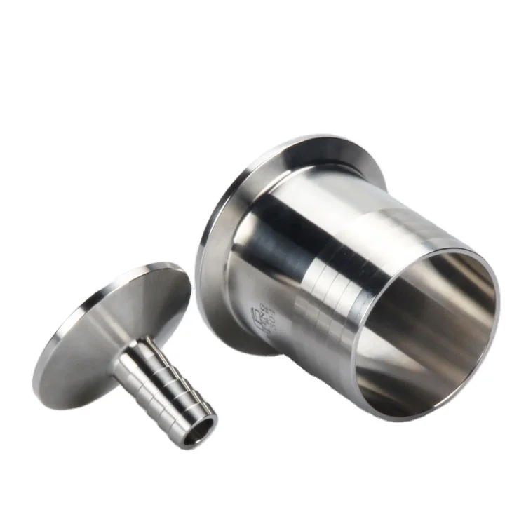 Sanitary Stainless Steel 304 316L Tri Clamp Ferrule Adapter Rubber Hose Barb Adapter