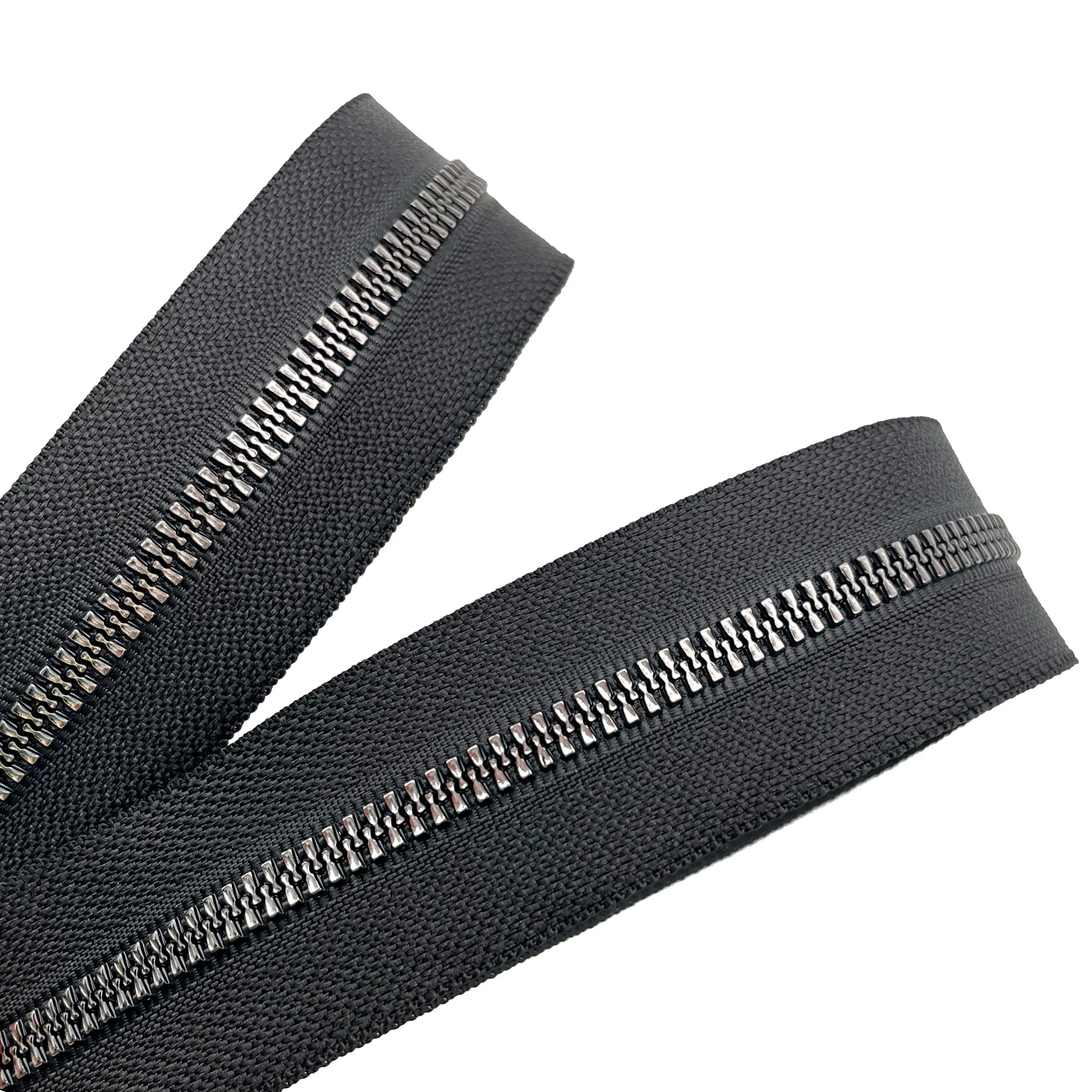 New Arrival Gun Color Resin Zipper Black Nickel Teeth Thin Style Plastic Zipper Design For Jacket