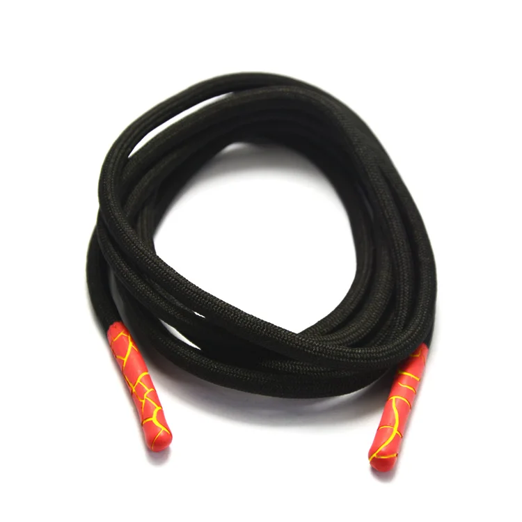 Custom Polyester Round Drawcord with Silicone Tips for Hoodie Shoe String