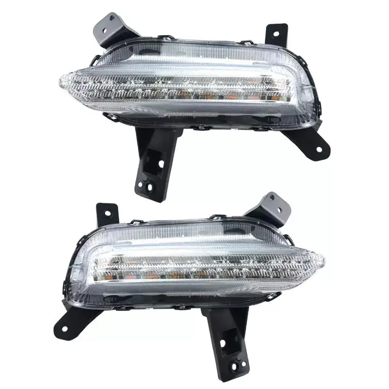 For Kia K3 Cerato 2018-2020 Replacement car front bumper fog lamp with yellow turn signal and DRL