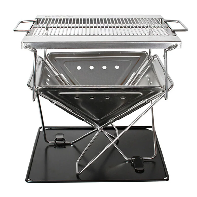 
Folding Campfire Grill Camping Fire Pit Portable Over Fire Camp Grill Outdoor Wood Stove Burner With Carrying Bag 