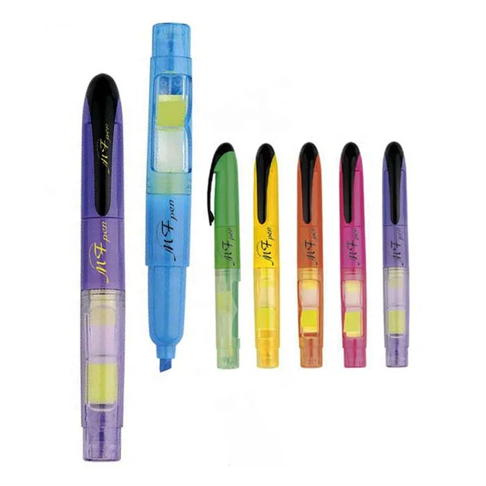 Lovely text marker colorful custom highlighter pen with Sticky Note