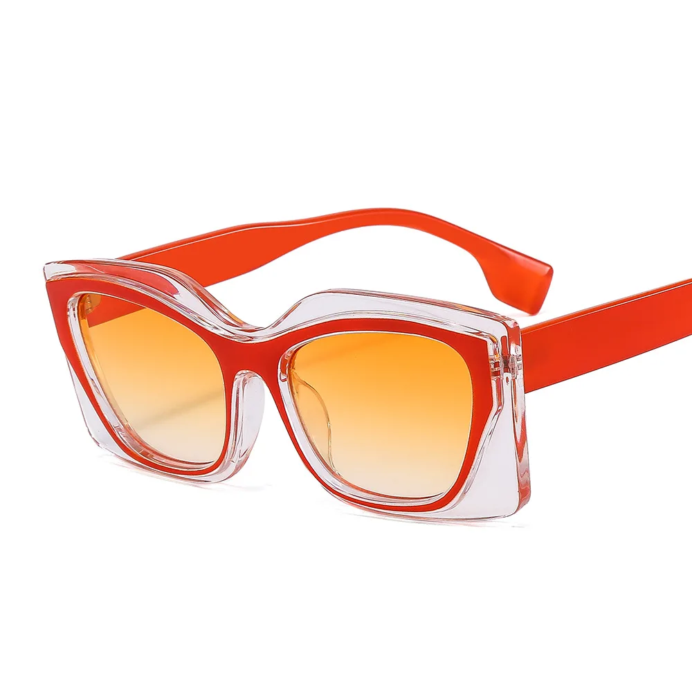 Women New Fashion Brand Sunglasses Colorful Rectangle Cat Eye Eyeglasses Leopard Pink Clear Glasses Frame Female Shades