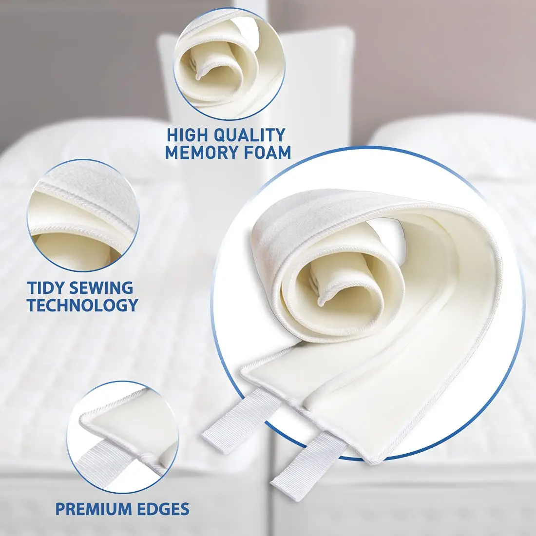 Twin to King Bed Converter Kit with Memory Foam Strap Mattress Connector & Fabric Bed Gap Filler for Home Furniture Use