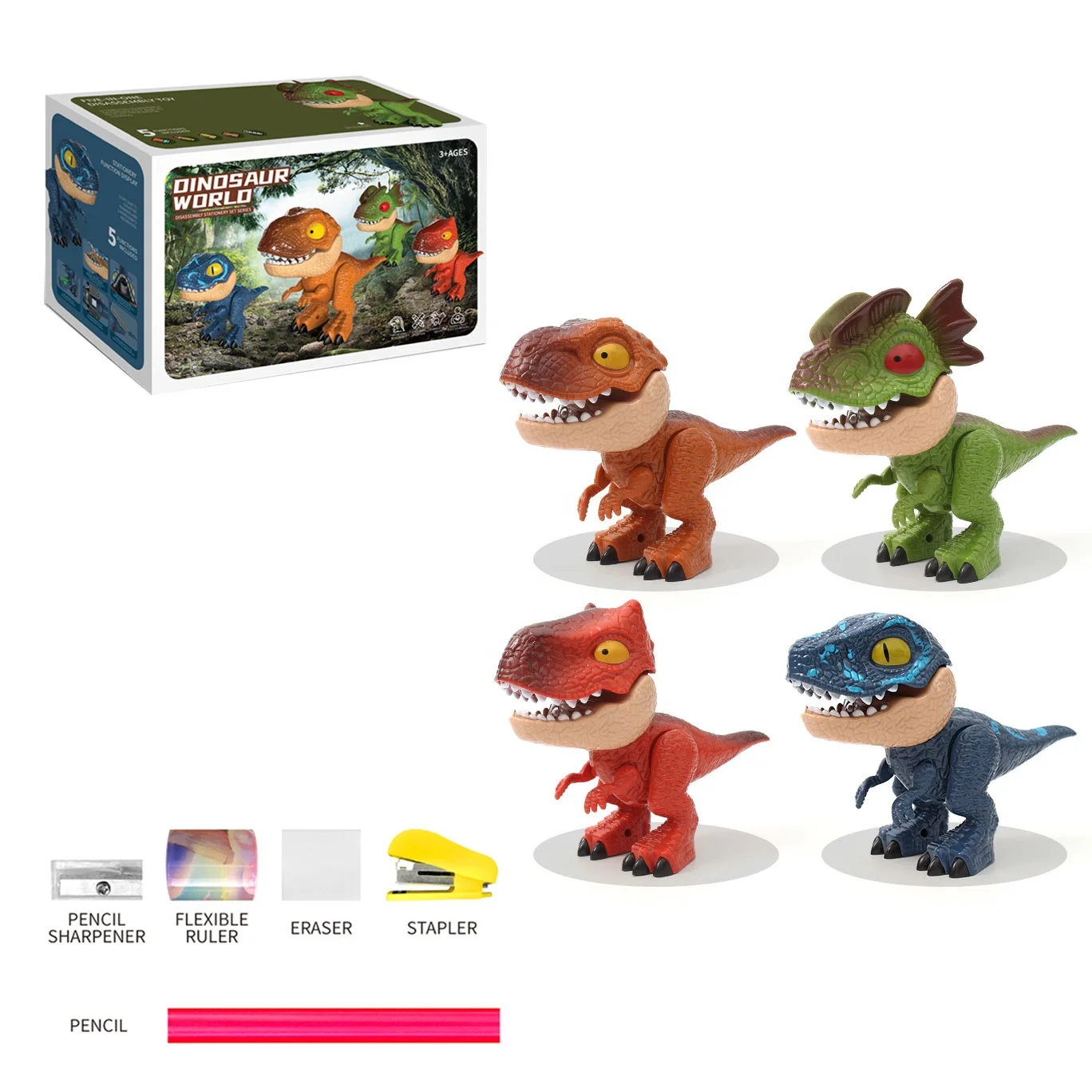 Creative Dinosaur Set 5 IN 1 Back To School Kindergarten Stationery Set For Children Learning Supplies