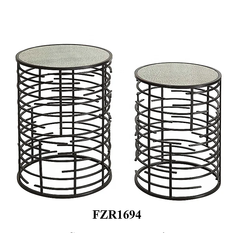 home bedside sofa coffee nightstand modern gold metal side nesting accent end table set