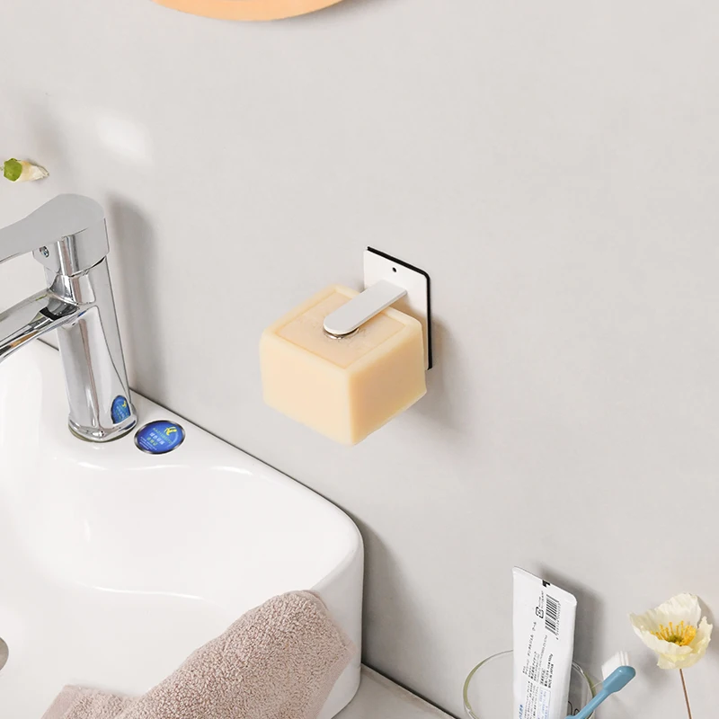 Customized 2 Pack Steel Soap Holder Modern Wall Mounted Drain Magnetic Soap Holder