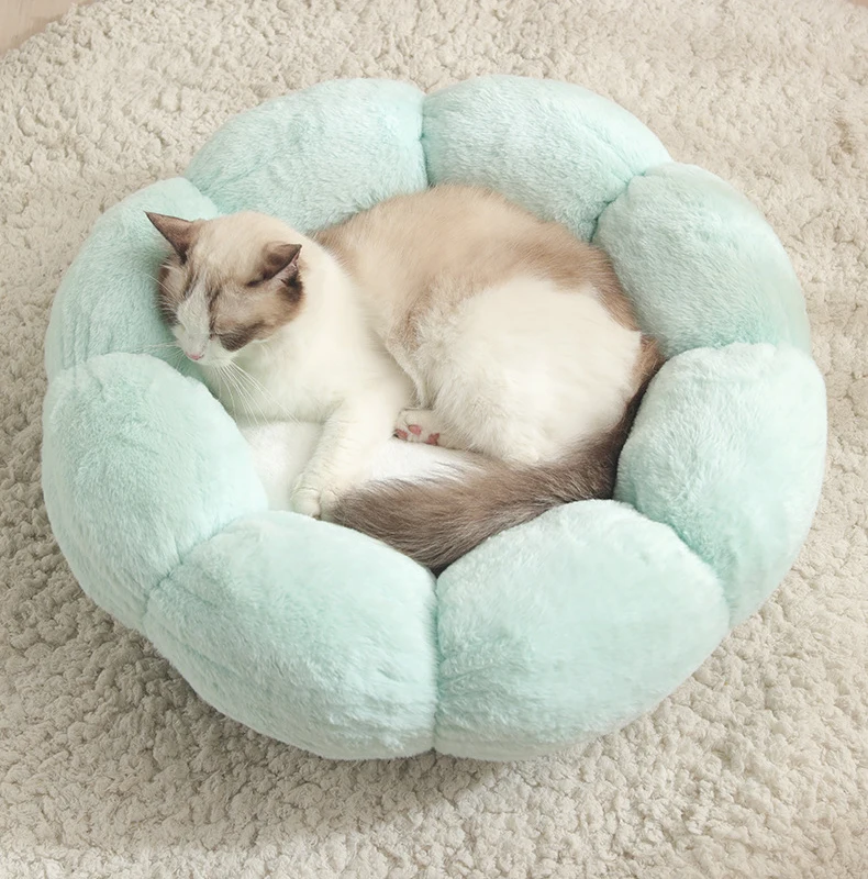 
Flower comfortable plush pet cat bed dog bed 