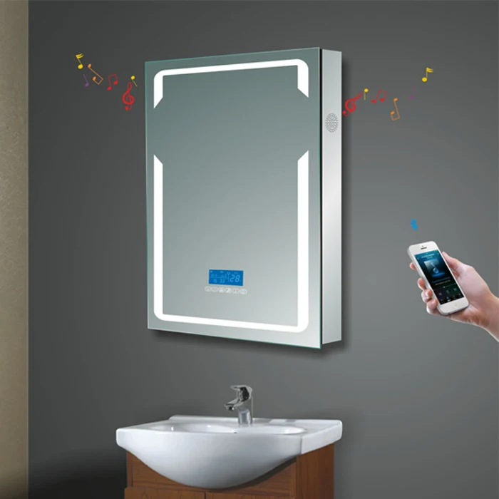
Rectangle Smart LED Bathroom Mirror with Blue tooth and Radio 