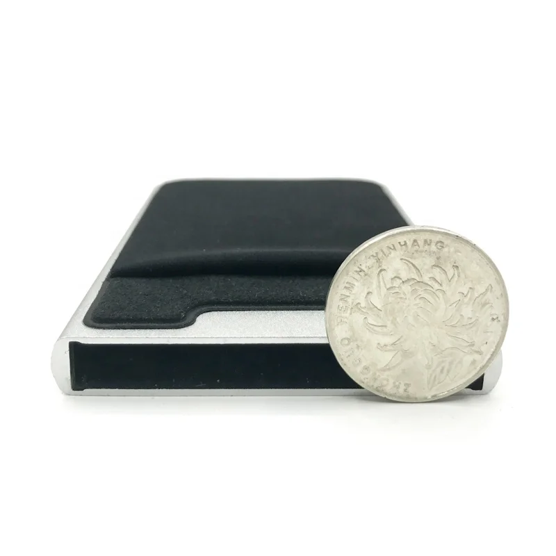 Алюминиевый держатель для кредитных карт с эластичным задним карманом RFID Мини Тонкий кошелек металлический автоматический всплывающий чехол для кредитных карт