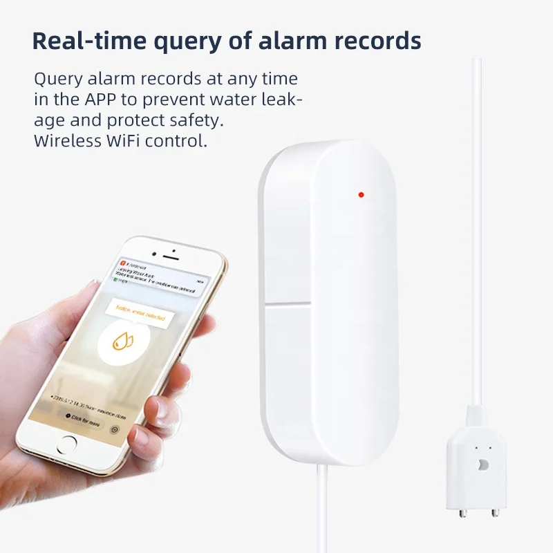 WiFi water leak detector home kitchen living room water level alarm tuya smart water pipe leak sensor