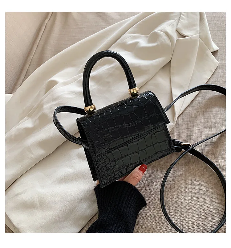 Крокодиловая сумка-тоут дизайнерские мини-сумки через плечо для женщин кожаная сумочка на