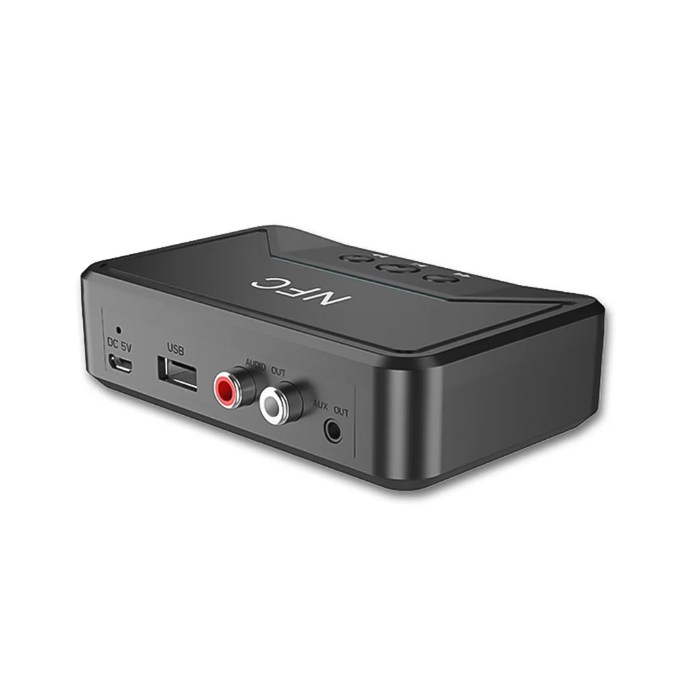 BT200 NFC Bluetooth 5.0 Audio Receiver USB Play RCA AUX Jack Wireless Adapter Suppotr USB Play For CAR Home Speaker Headphone