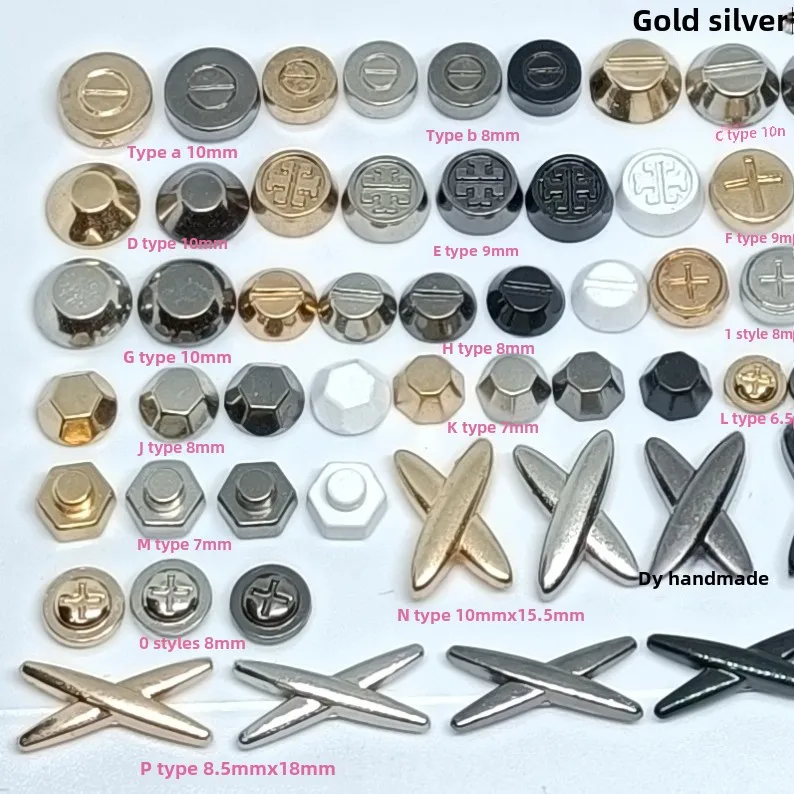 One-Line Cross Rivet Metal Rivets for Garment Shoes Hats Leather Goods Packaging Accessories
