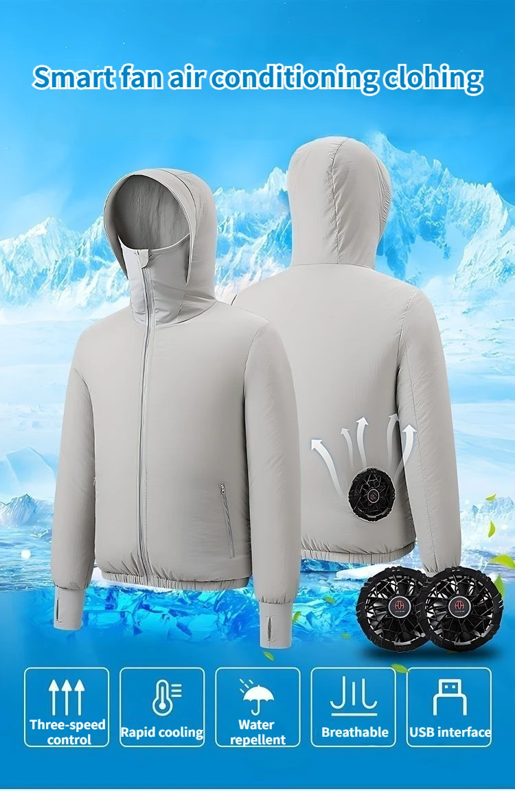 In Stock Custom Fan Cooling Clothing Men Women Heat Resistant Work Air Conditioning Cooling Jacket For Summer