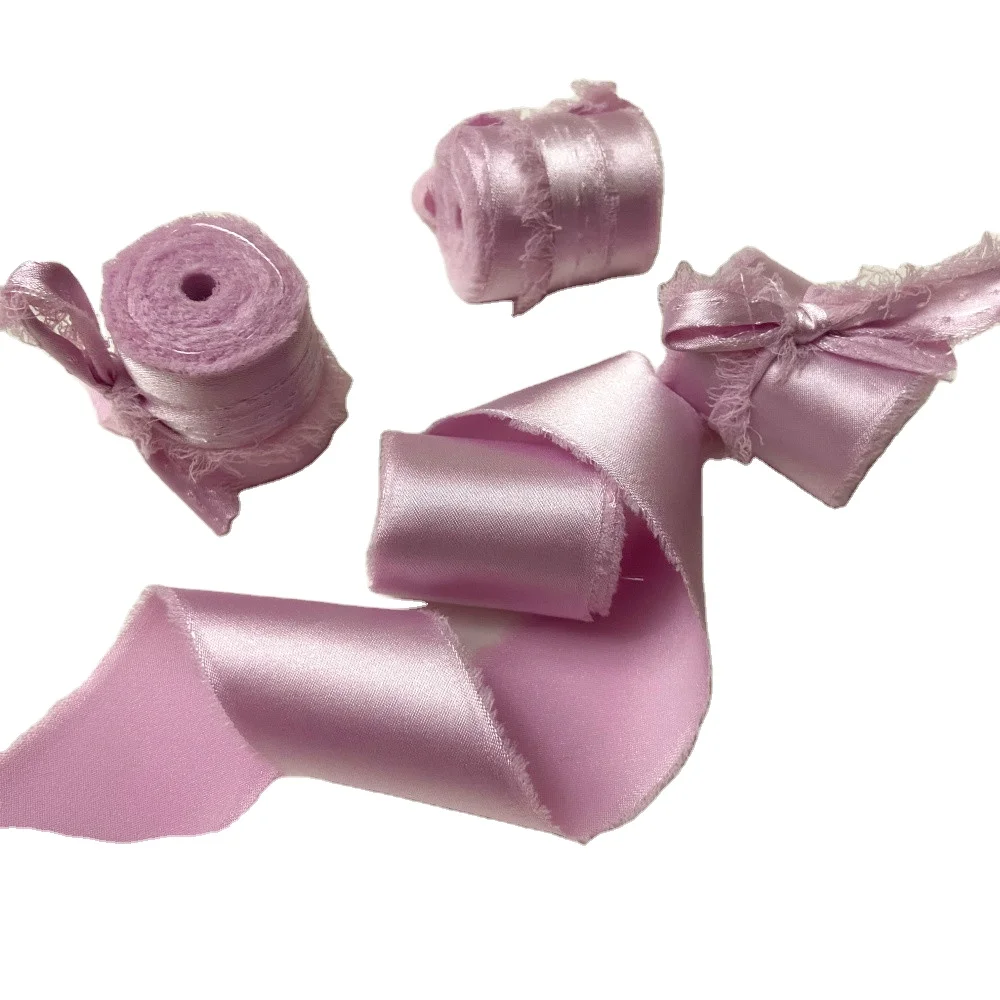 Аласная шелковая шифоновая лента с бахромой