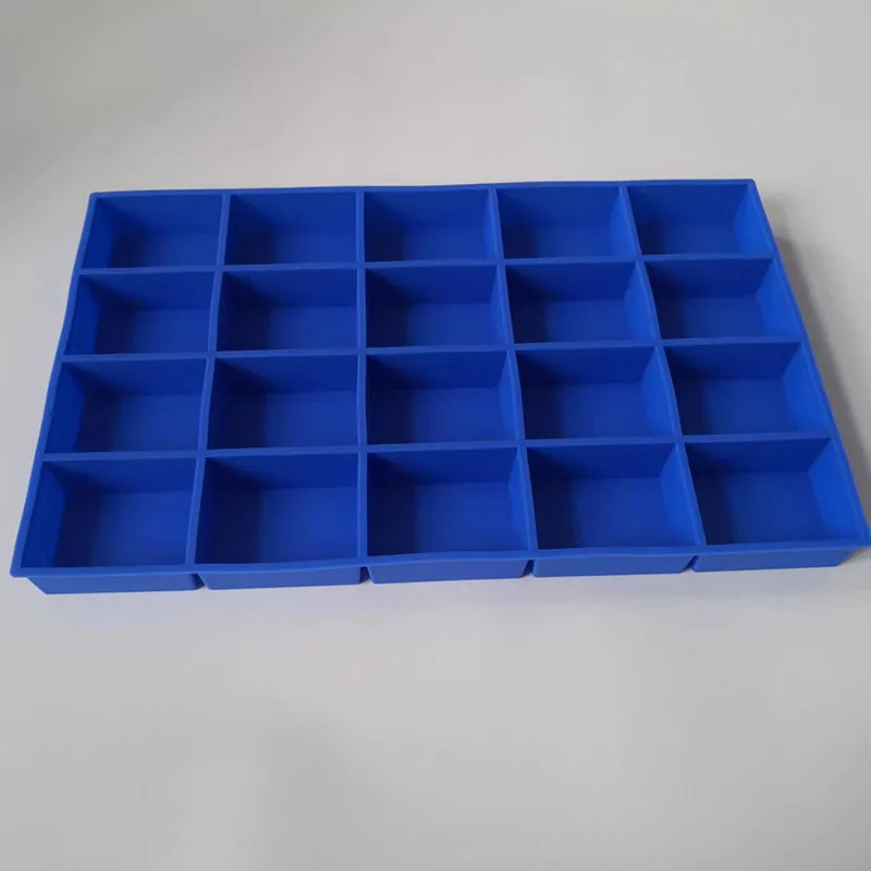 Custom 20 square silicone baking cake mold 86*65*37mm multi-square hand soap mold